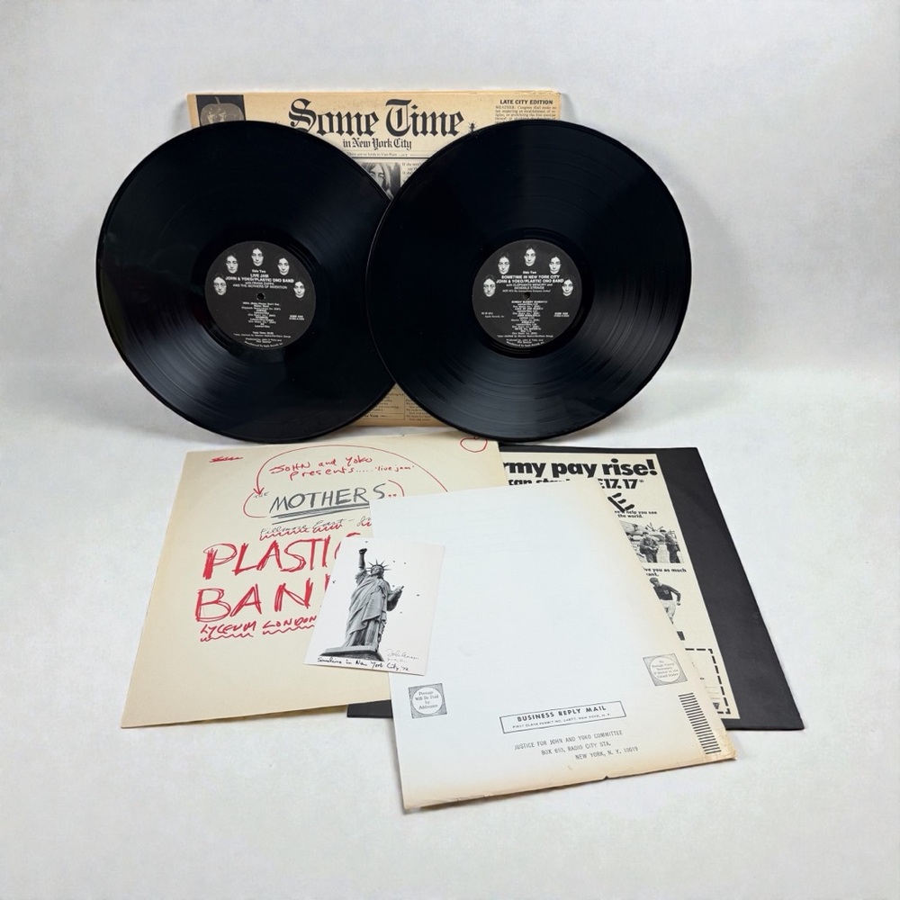 John Lennon Yoko Ono Plastic Ono Band Some Time In New York City Vinyl +Inserts